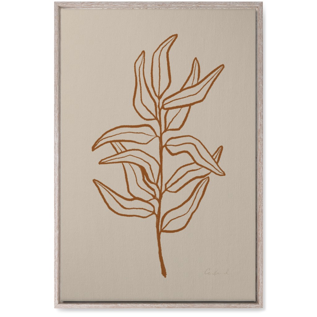 Botanical Eucalyptus Branch Wall Art, Rustic, Single piece, Canvas, 20x30, Beige, Golden