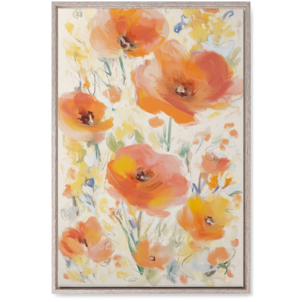 Field of Flowers - Orange Wall Art, Rustic, Single piece, Canvas, 20x30, Orange