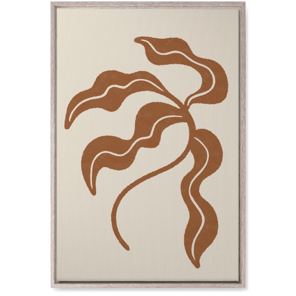 Minimalist Foliage - Neutral Wall Art, Rustic, Single piece, Canvas, 20x30, Beige