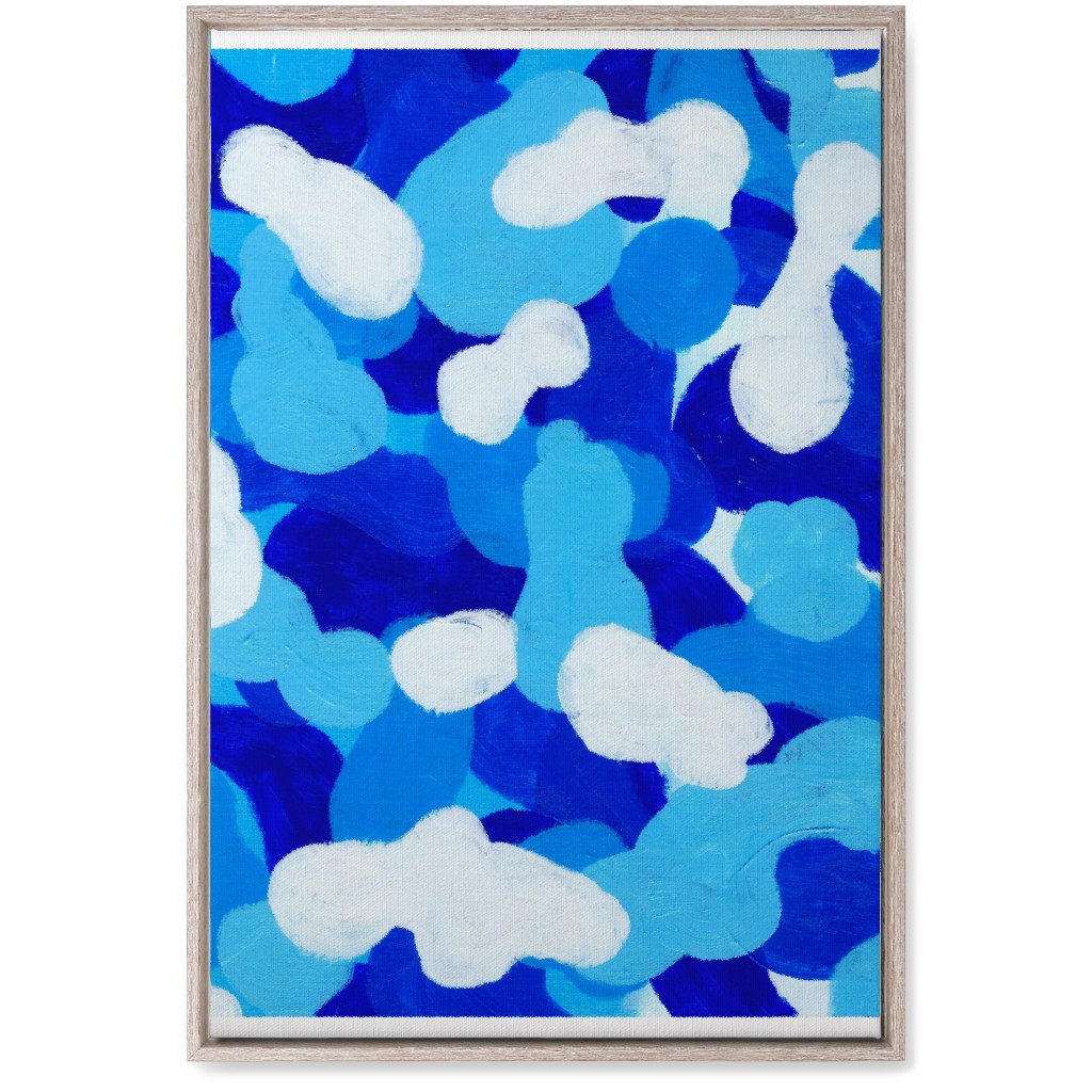 Abstract Cloud - Blue Wall Art, Rustic, Single piece, Canvas, 20x30, Blue