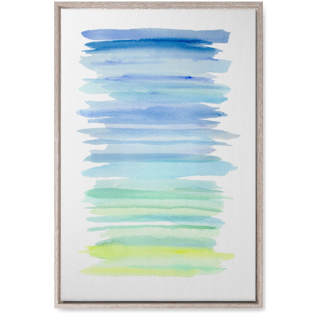 Watercolor Ocean Seashore Wall Art, Rustic, Single piece, Canvas, 20x30, Blue