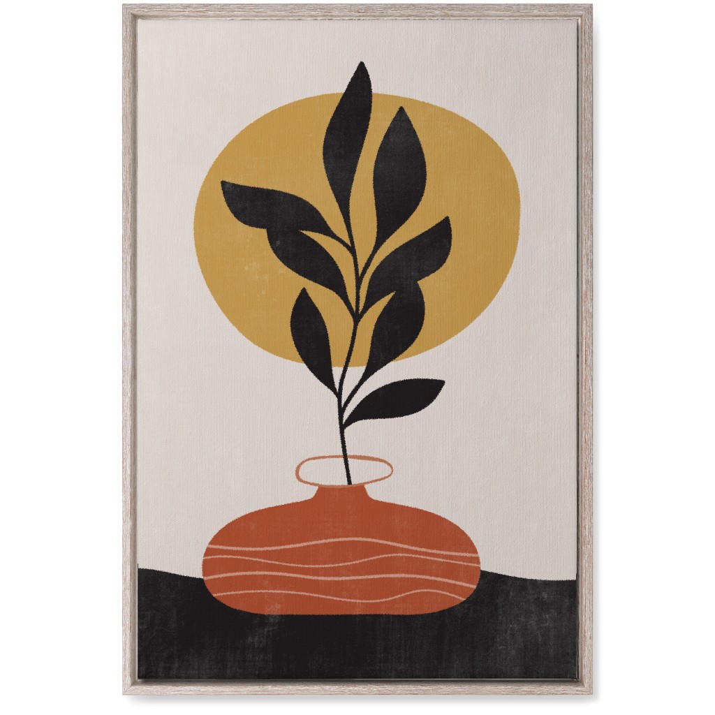 Earthen Vase - Terracotta Wall Art, Rustic, Single piece, Canvas, 20x30, Orange