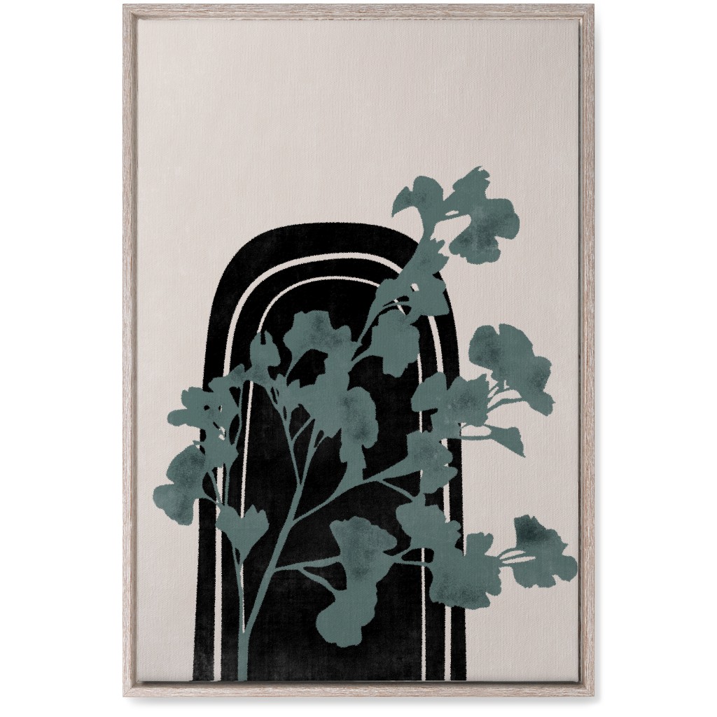 Modern Garden Archway - Green and Ivory Wall Art, Rustic, Single piece, Canvas, 20x30, Green