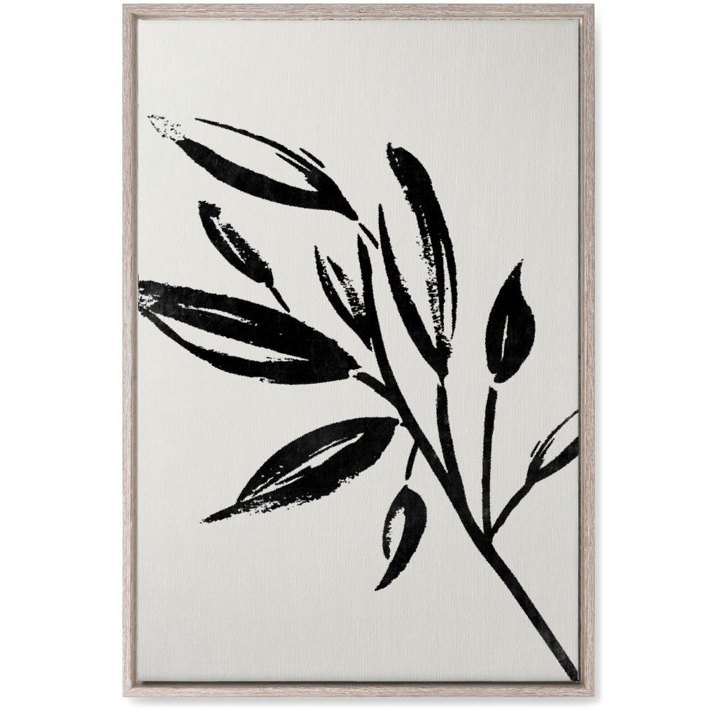 Zen Brush - Black and Beige Wall Art, Rustic, Single piece, Canvas, 20x30, Gray