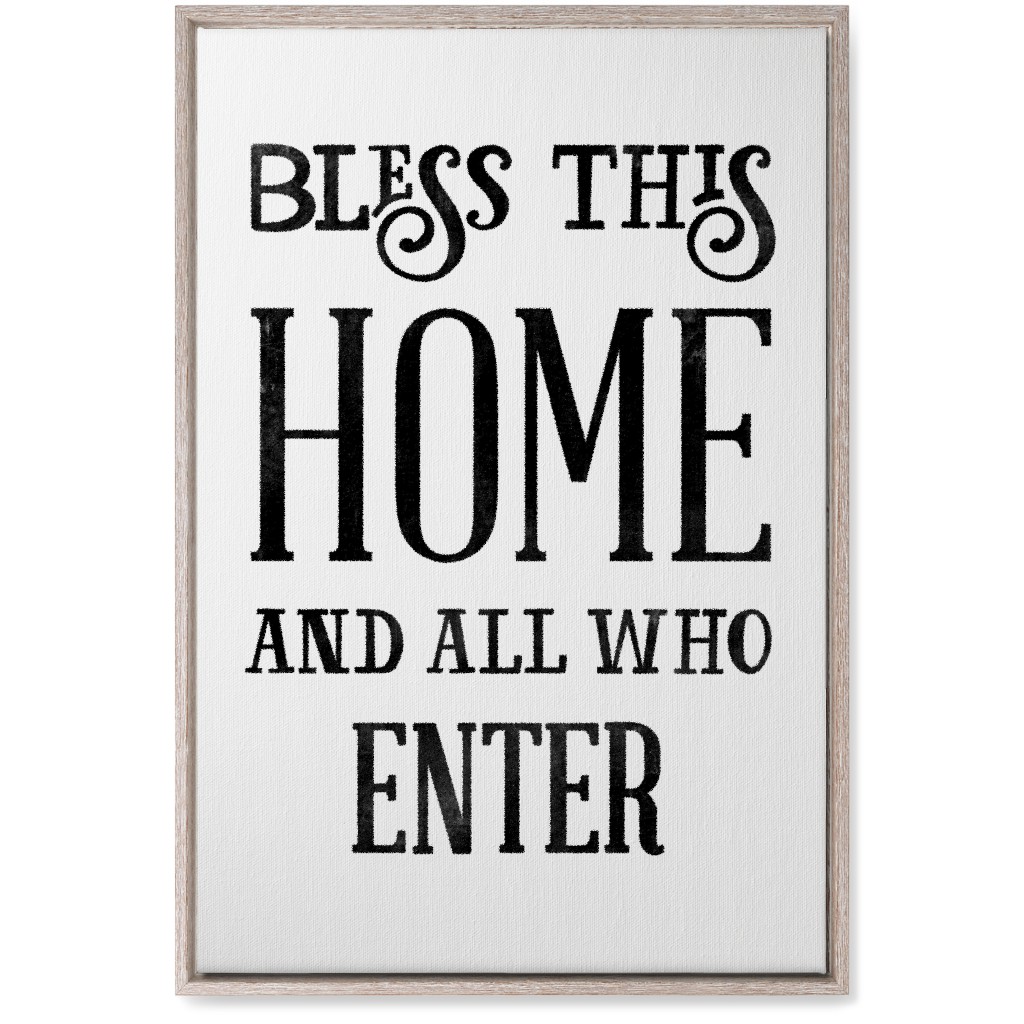 Bless This Home Wall Art, Rustic, Single piece, Canvas, 20x30, White