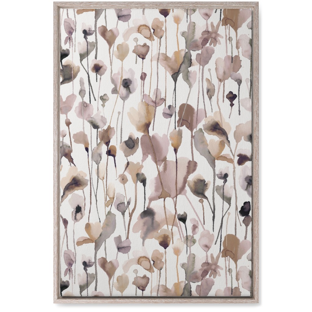 Watercolor Wild Rustic Flowers - Neutral Wall Art, Rustic, Single piece, Canvas, 20x30, Brown