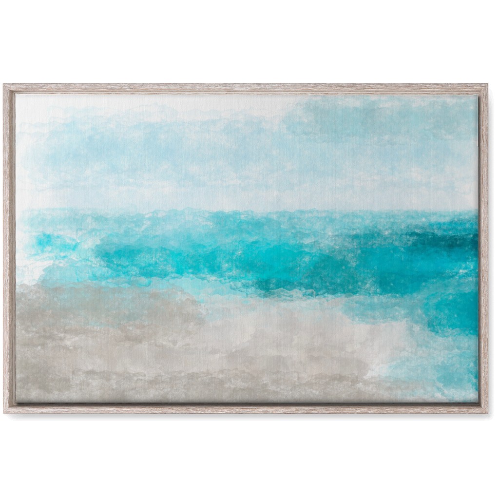 Beach Painting - Blue and Tan Wall Art, Rustic, Single piece, Canvas, 20x30, Blue, True Blue