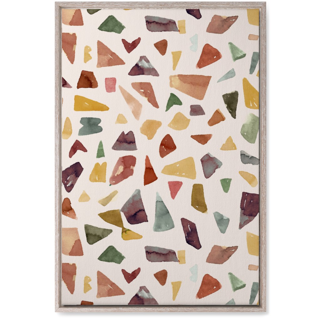 Watercolor Terrazzo - Neutral Wall Art, Rustic, Single piece, Canvas, 20x30, Beige