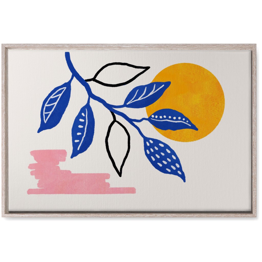 Sunset and Leaves Wall Art, Rustic, Single piece, Canvas, 20x30, Multicolor, Royal