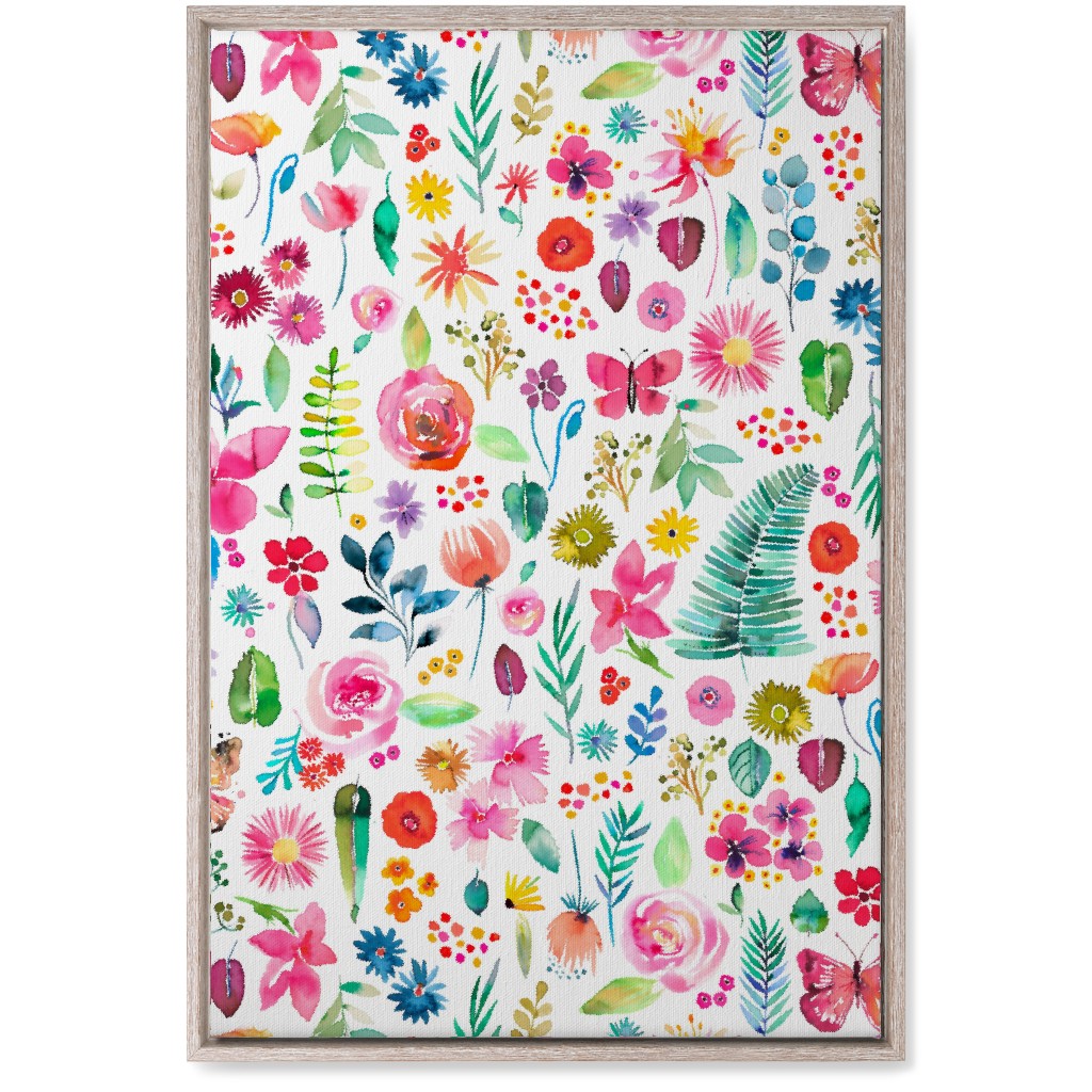 Colorful Botanical Plants - Multi Wall Art, Rustic, Single piece, Canvas, 20x30, Multicolor