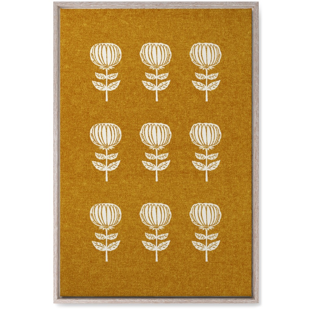 Yellow Floral Canvas Wall Art