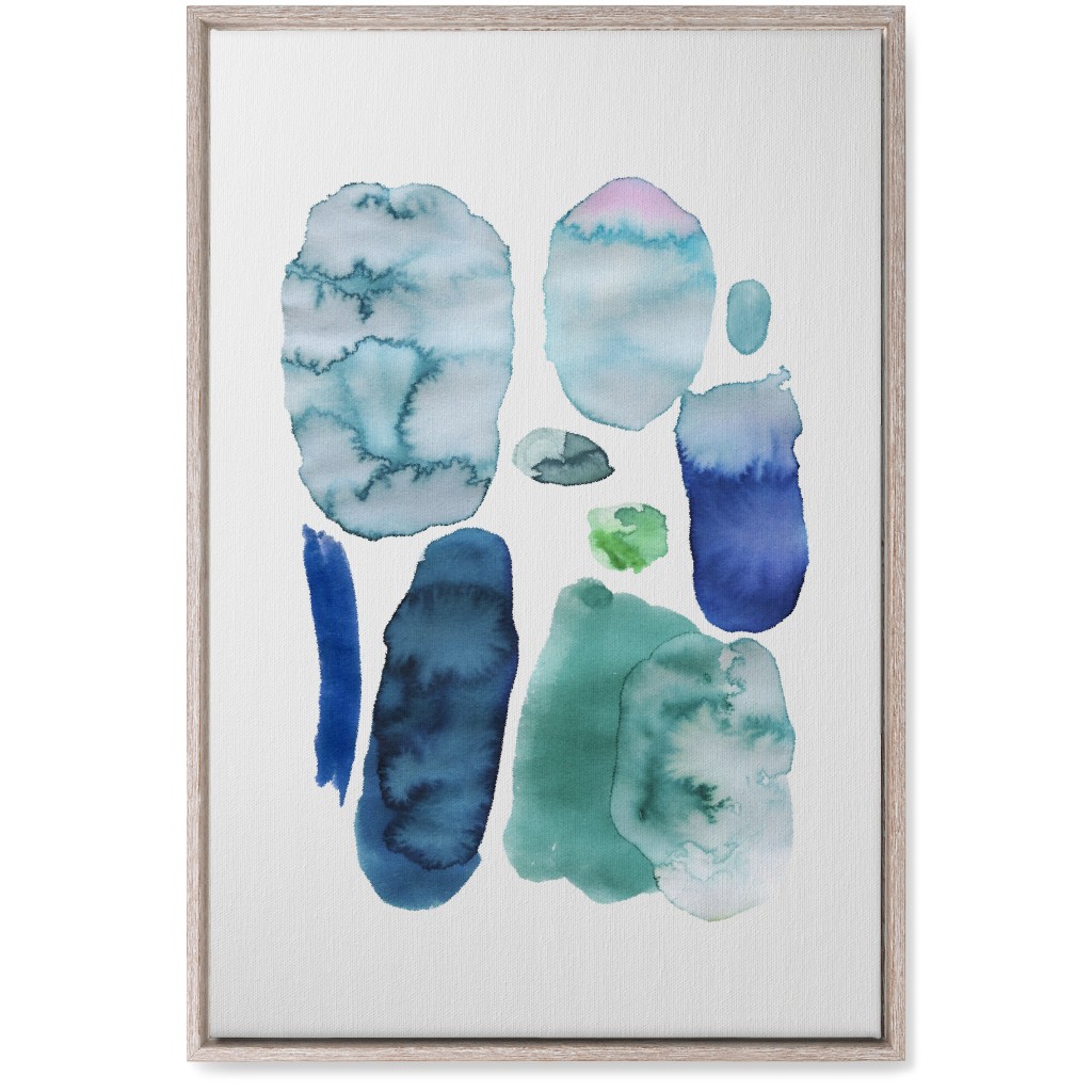 Watercolor Abstract Scandi - Blue and Green Wall Art, Rustic, Single piece, Canvas, 20x30, Blue, True Blue