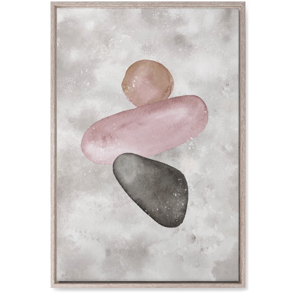 Three Stones Wall Art, Rustic, Single piece, Canvas, 20x30, Gray, Blush