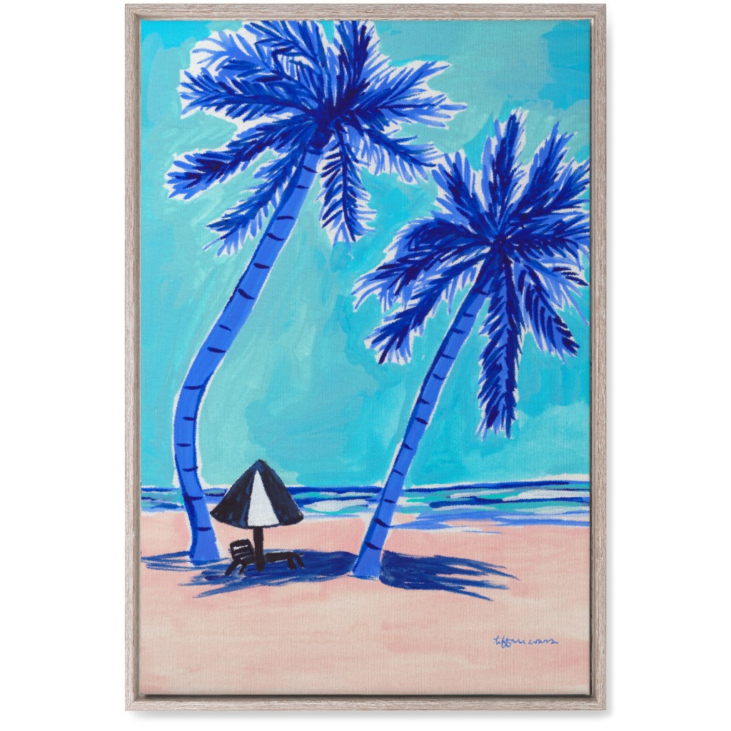 Beach Side - Blue and Beige Wall Art, Rustic, Single piece, Canvas, 20x30, Blue