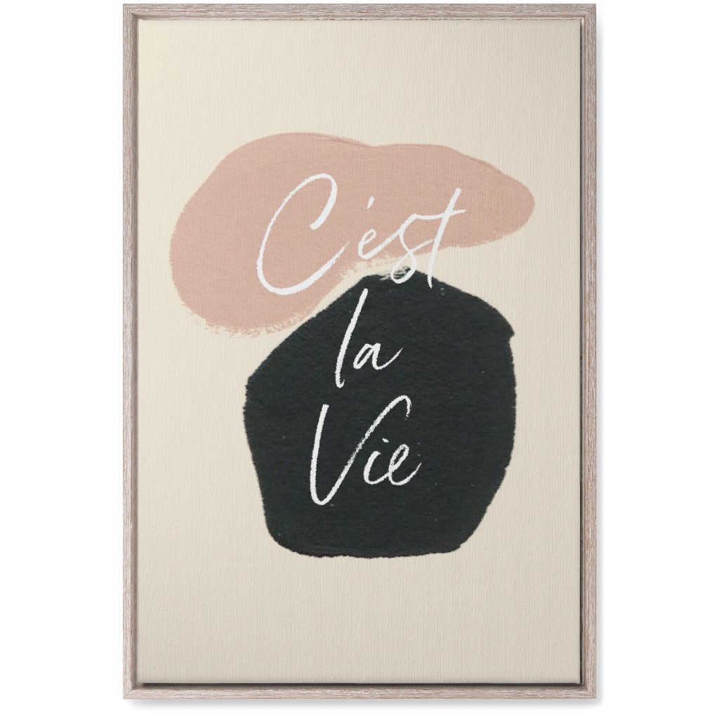 C'est La Vie Wall Art, Rustic, Single piece, Canvas, 20x30, Pink, Bright Pink