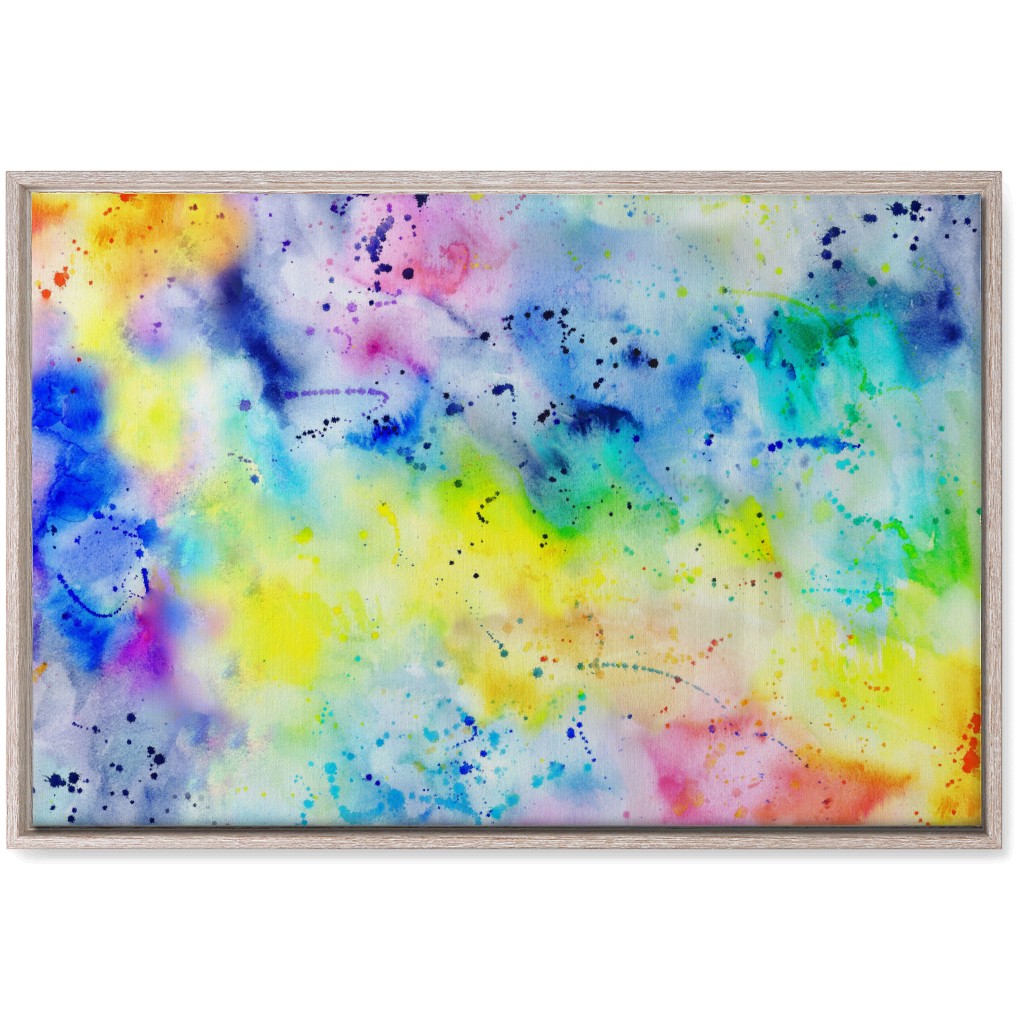 Rainbow Wash Watercolor - Multi Wall Art, Rustic, Single piece, Canvas, 20x30, Multicolor