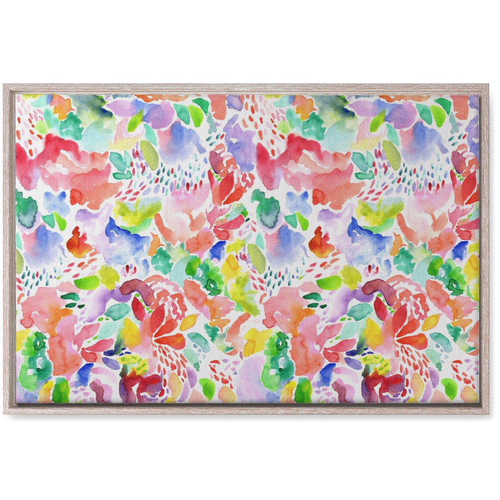 Happy Abstract Watercolor Wall Art, Rustic, Single piece, Canvas, 20x30, Multicolor