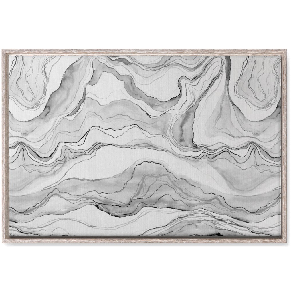 Watercolor Marble Wall Art, Rustic, Single piece, Canvas, 20x30, Gray