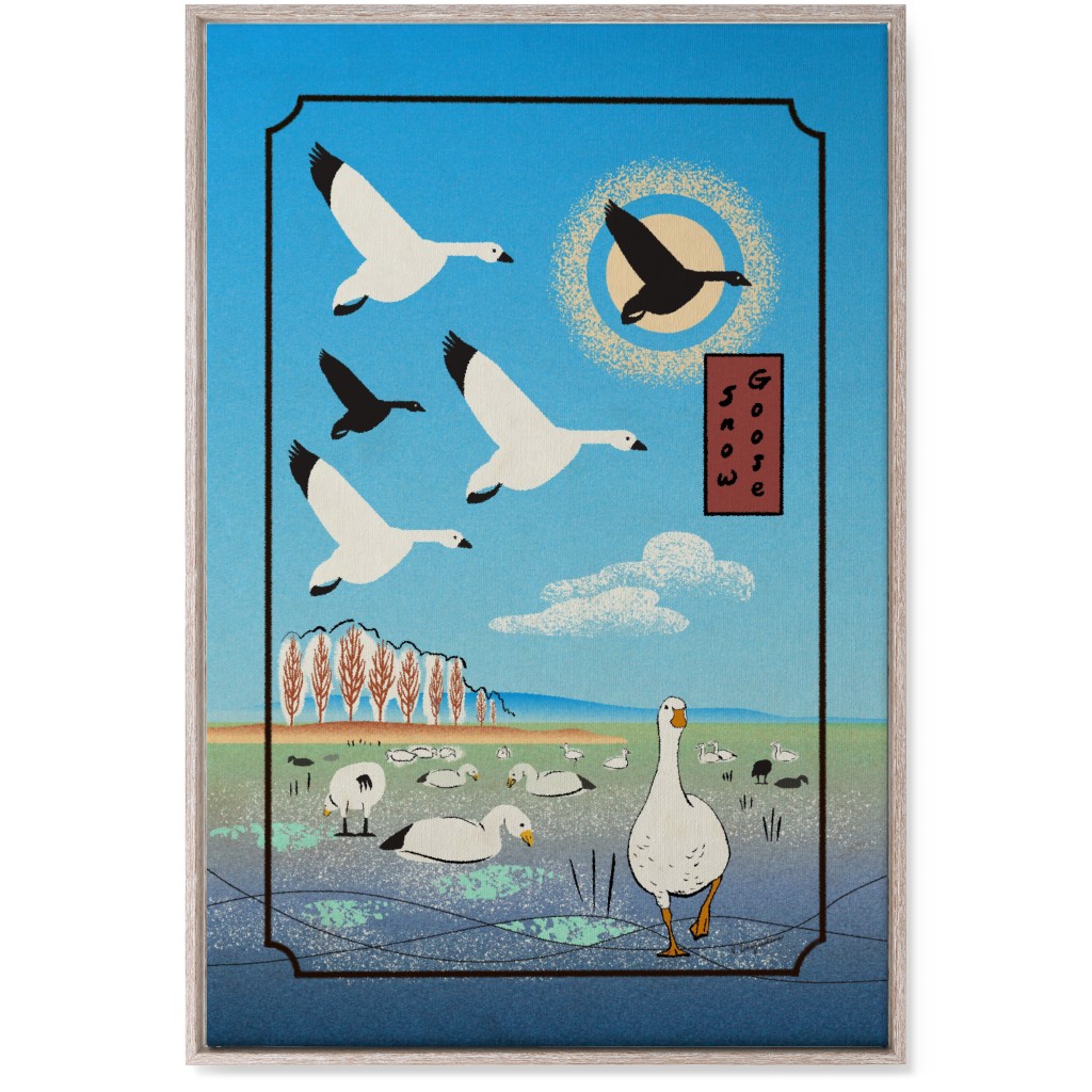 Snow Geese Wall Art, Rustic, Single piece, Canvas, 24x36, Blue, Blue Bonnet