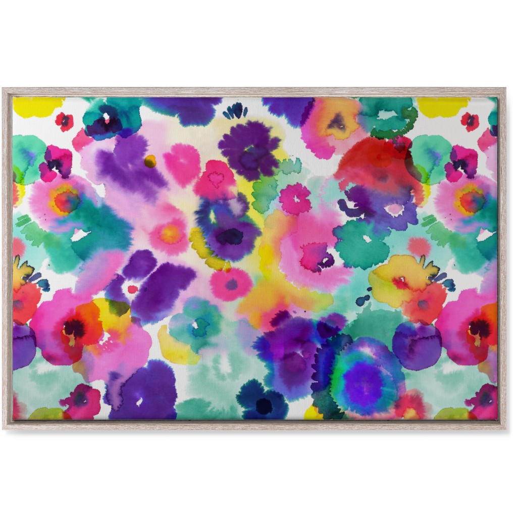 Abstract Floral Watercolor - Multi Wall Art, Rustic, Single piece, Canvas, 24x36, Multicolor
