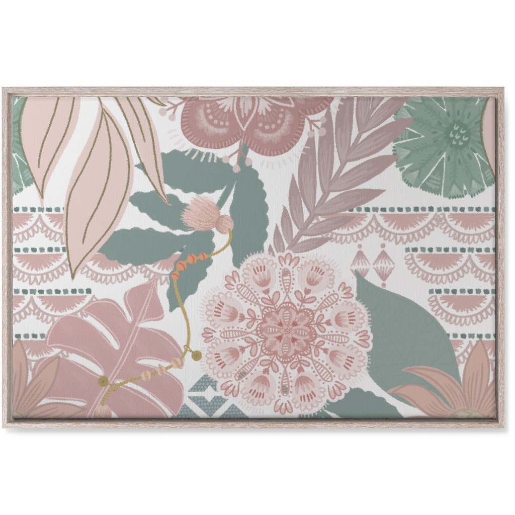 Boho Tropical Wall Art, Rustic, Single piece, Canvas, 24x36, Multicolor