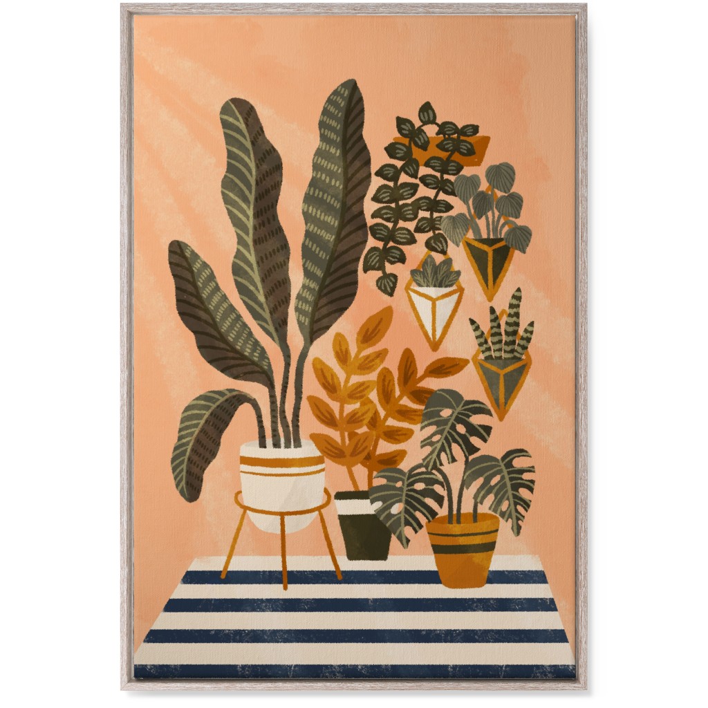 Cozy Home Jungle - Pink Wall Art, Rustic, Single piece, Canvas, 24x36, Pink
