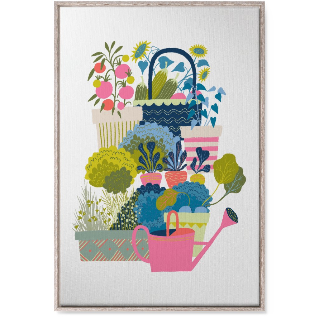 Growing Herbs and Flower Gardens - Multi Wall Art, Rustic, Single piece, Canvas, 24x36, Multicolor