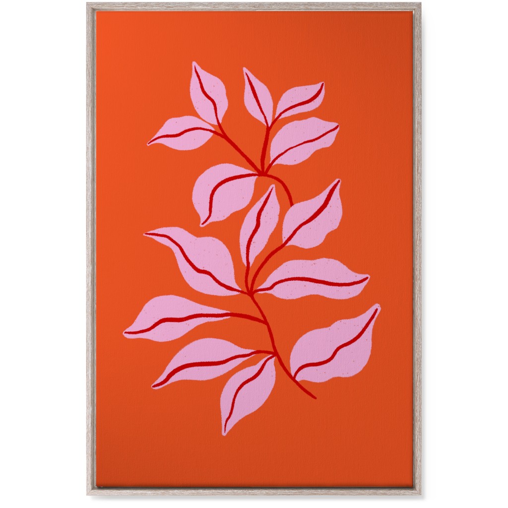 Leaf Dance - Red and Pink Wall Art, Rustic, Single piece, Canvas, 24x36, Red