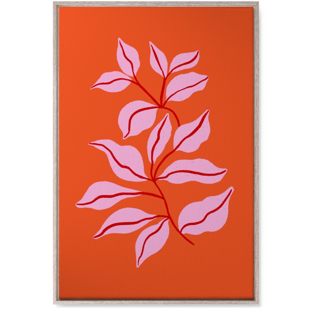 Leaf Dance - Red and Pink Wall Art, Rustic, Single piece, Canvas, 24x36, Red, Red