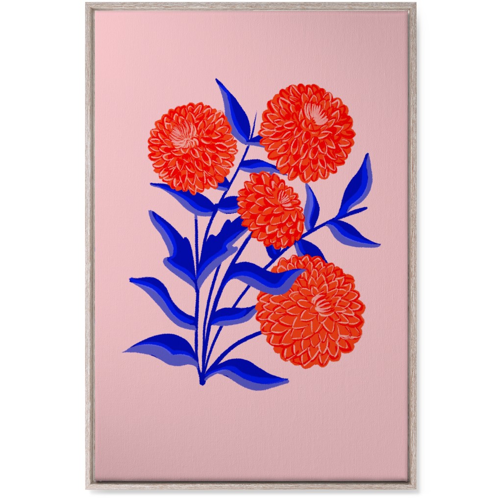 Red Marigolds - Vibrant Wall Art, Rustic, Single piece, Canvas, 24x36, Multicolor