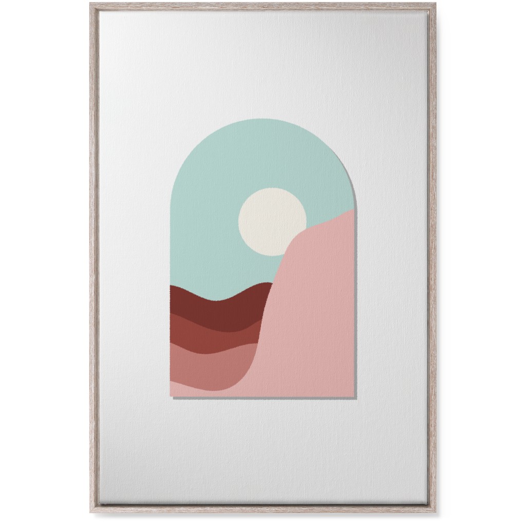 Abstract Desert Landscape in Window Daylight Wall Art, Rustic, Single piece, Canvas, 24x36, Multicolor