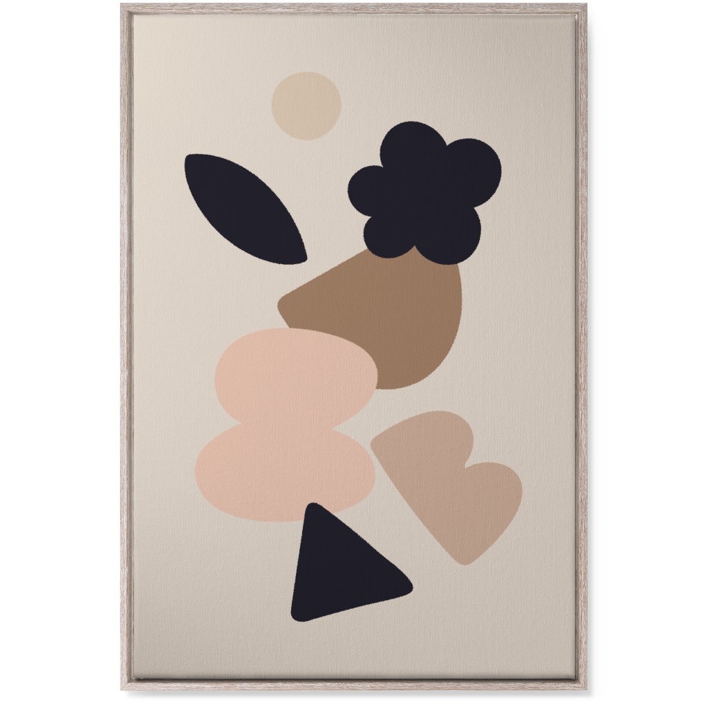 Collage Abstract - Neutral Wall Art, Rustic, Single piece, Canvas, 24x36, Beige, Pearl