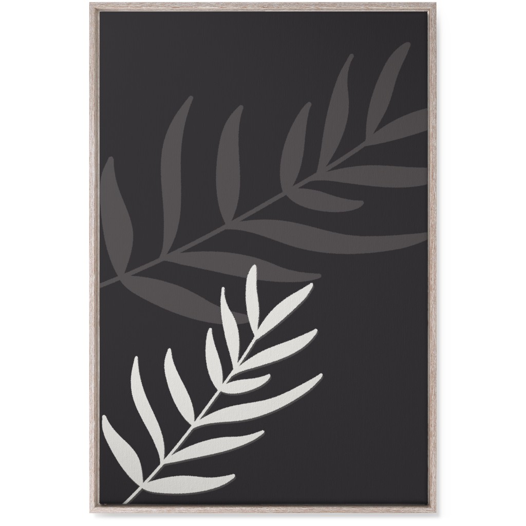 Fern Leaves in Neutral Earth Tones Wall Art, Rustic, Single piece, Canvas, 24x36, Black