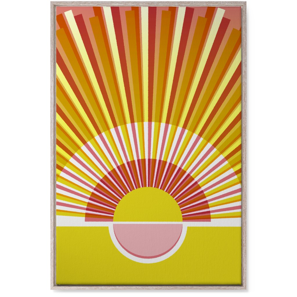 Sunrise Optimism - Warm Wall Art, Rustic, Single piece, Canvas, 24x36, Yellow