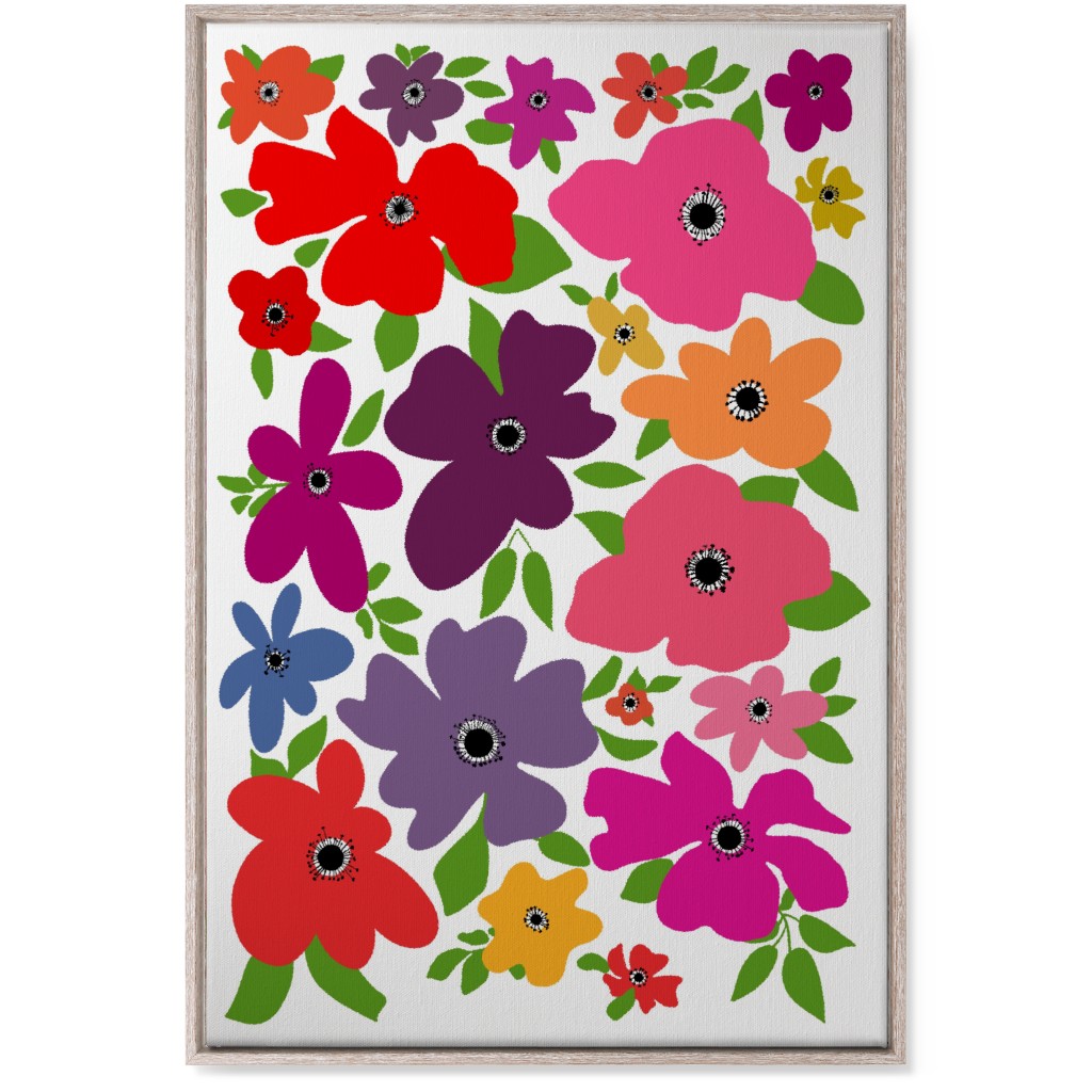 Floral Palooza - Multi Wall Art, Rustic, Single piece, Canvas, 24x36, Multicolor