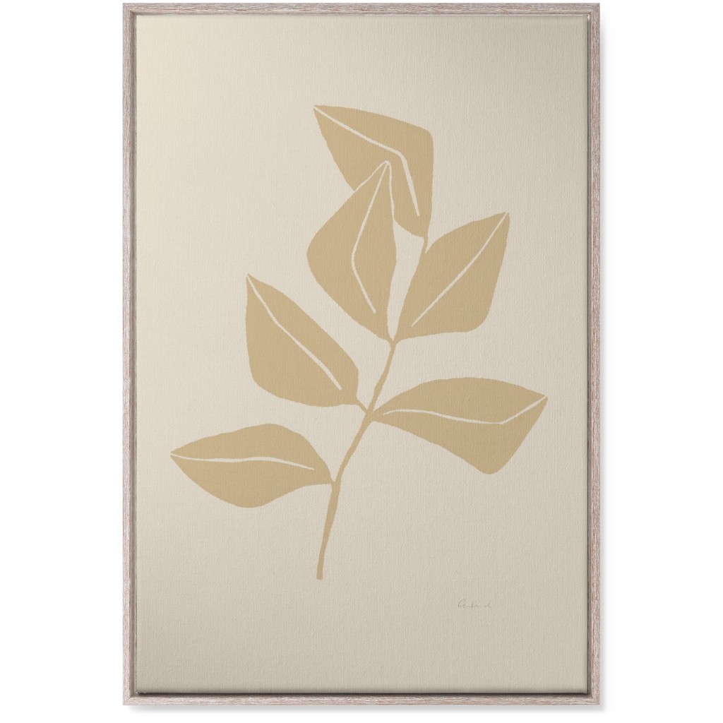 Ficus Botanical - Neutral Wall Art, Rustic, Single piece, Canvas, 24x36, Beige