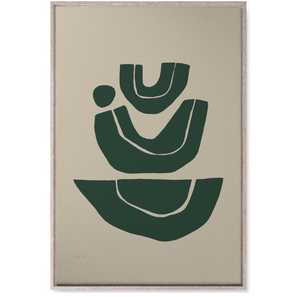Geometric Abstract Stack Iii Wall Art, Rustic, Single piece, Canvas, 24x36, Green