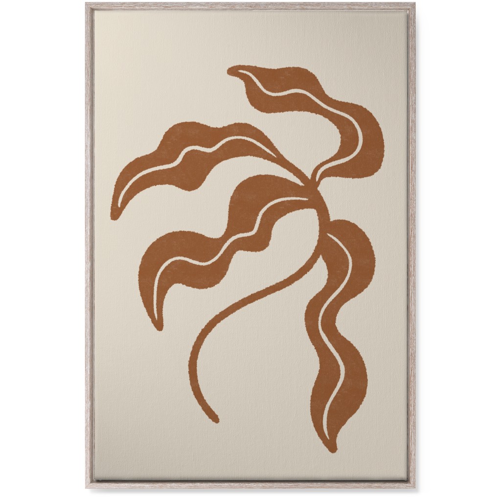 Minimalist Foliage - Neutral Wall Art, Rustic, Single piece, Canvas, 24x36, Beige, Pearl