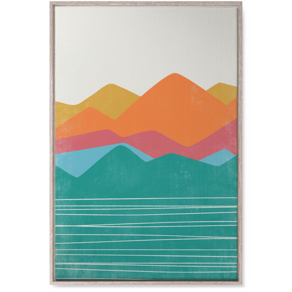 Flourish Abstract Landscape - Multi Wall Art, Rustic, Single piece, Canvas, 24x36, Multicolor