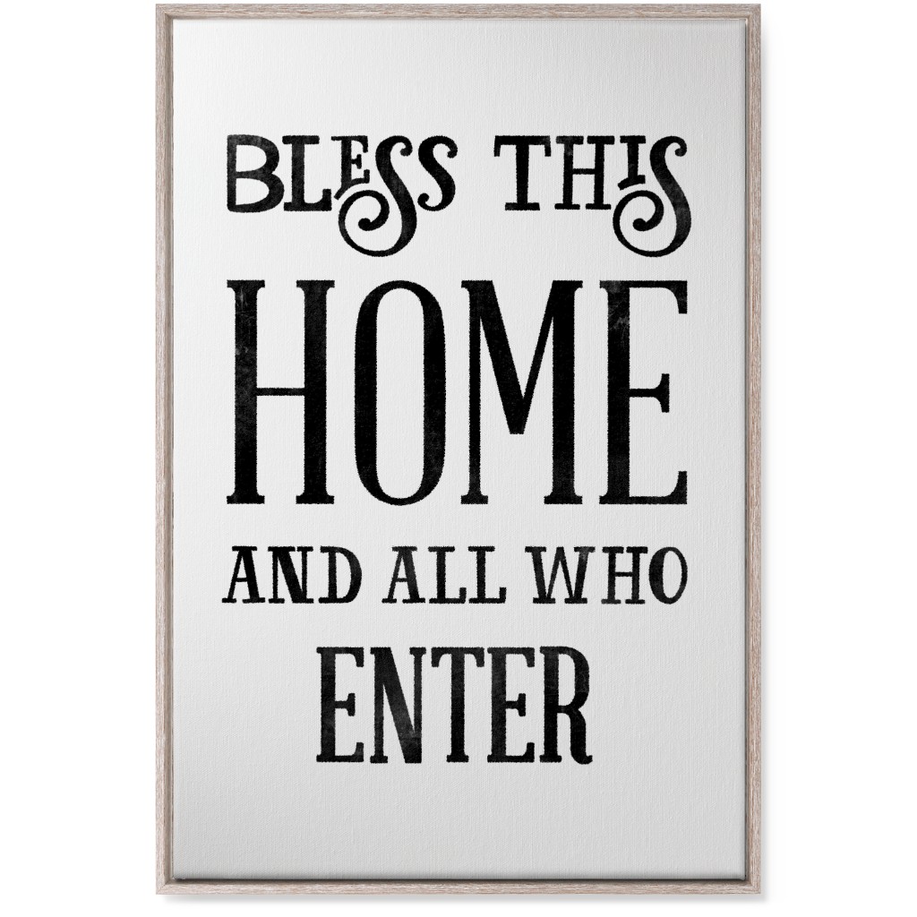Bless This Home Wall Art, Rustic, Single piece, Canvas, 24x36, White, White
