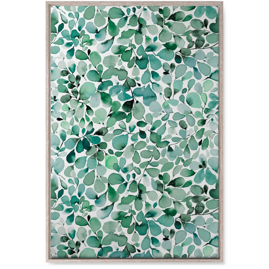 Little Leaves Eucalyptus Foliage - Green Wall Art, Rustic, Single piece, Canvas, 24x36, Green, Classic Green