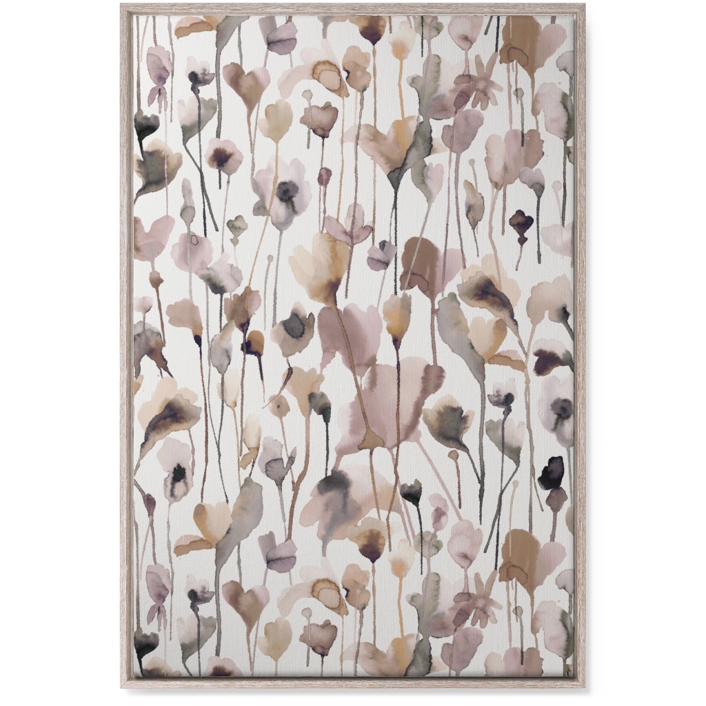 Watercolor Wild Rustic Flowers - Neutral Wall Art, Rustic, Single piece, Canvas, 24x36, Brown