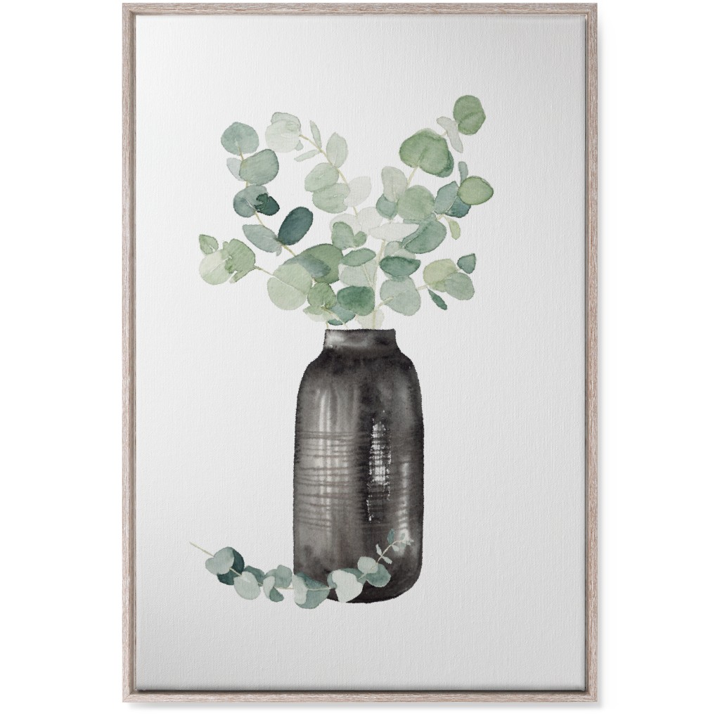 Eucalyptus in a Vase - Green Wall Art, Rustic, Single piece, Canvas, 24x36, Green, Classic Green