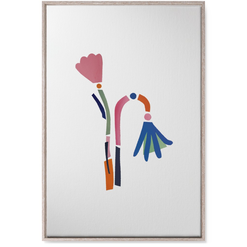 Flowerbed Bouquet - Multi on White Wall Art, Rustic, Single piece, Canvas, 24x36, Multicolor