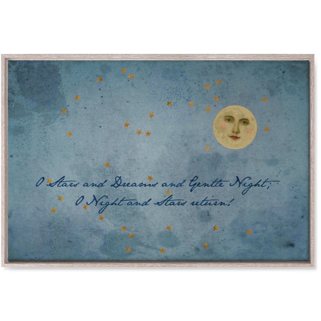 O Night - Blue Wall Art, Rustic, Single piece, Canvas, 24x36, Blue, True Blue