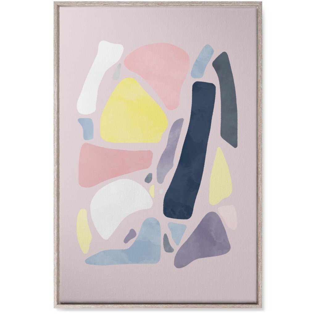 Organic Abstract Shapes - Multi Wall Art, Rustic, Single piece, Canvas, 24x36, Multicolor