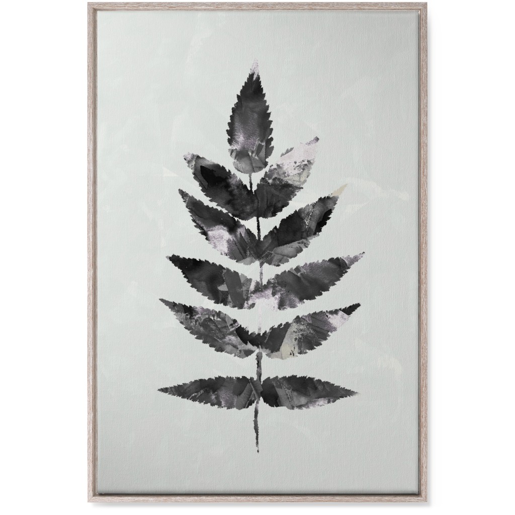 Botanical Leaf Wall Art, Rustic, Single piece, Canvas, 24x36, Beige, Gray