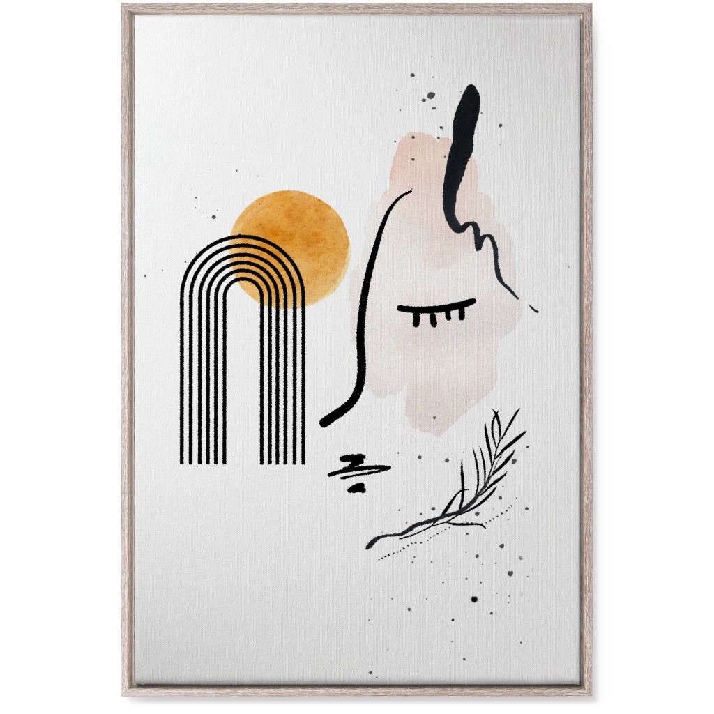 Sun Lady - Neutral Wall Art, Rustic, Single piece, Canvas, 24x36, White, White