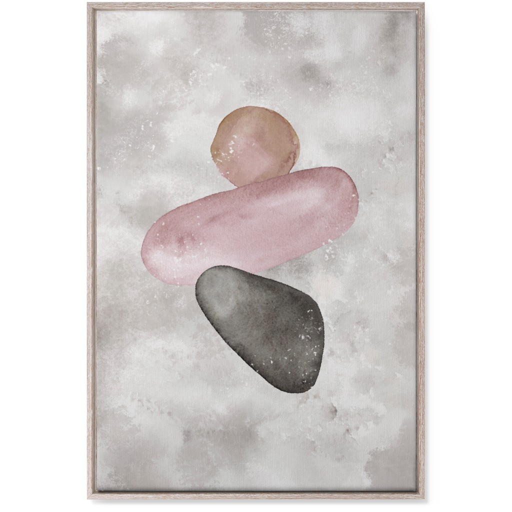 Three Stones Wall Art, Rustic, Single piece, Canvas, 24x36, Gray, Blush