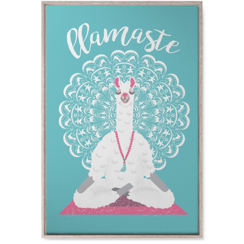 Llamaste - Green Wall Art, Rustic, Single piece, Canvas, 24x36, Blue, True Blue